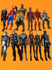 Lot of 17 Action Figures – 12” Superheros With One WWE Wrestler- See Description