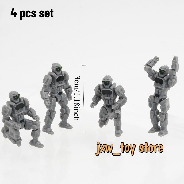 4 x E.MONSTER Limited EX01 Mecha Marine Set 1/60 Mini Robot Figures Set