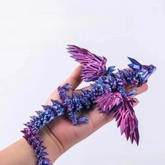 3D Printed Dragon Crystal Fully Articulated Dragon Fidget Toys Home Office Decor