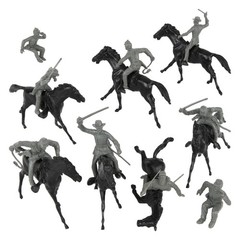 BMC Classic Marx Civil War Cavalry – 16pc Charcoal Gray Plastic Figure Playset