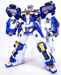 Metal Cardbot S Bluecop Trinity Transforming Robot Figure SAMG Korea Toy Mecha K