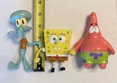 2001 Spongebob Squarepants Patrick Squidward Bendable Figures Viacom READ