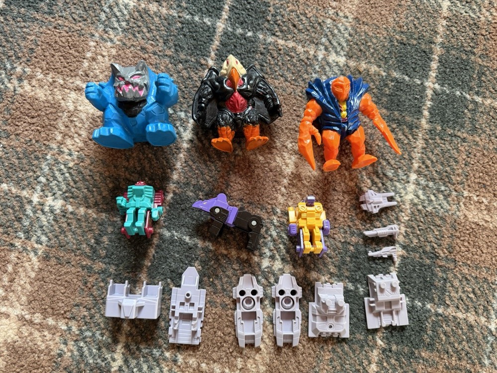 1989 Transformers G1 Monsters Pretender Lot Scowl, Icepick & Birdbrain. Complete