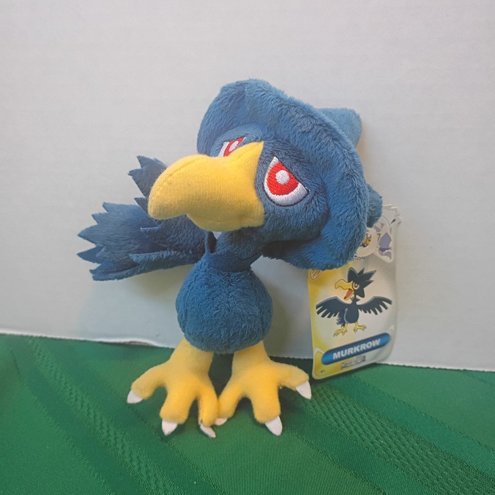 Pokemon Johto Plush Murkrow 2010 Jakks Pacific Stuffed Animal Nintendo 6”