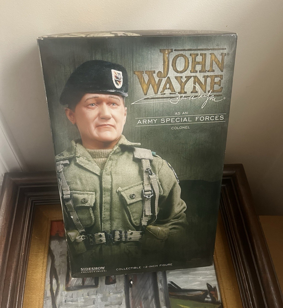 Sideshow Collectibles John Wayne 12in Military Action Figure Boxed Rifle Beret