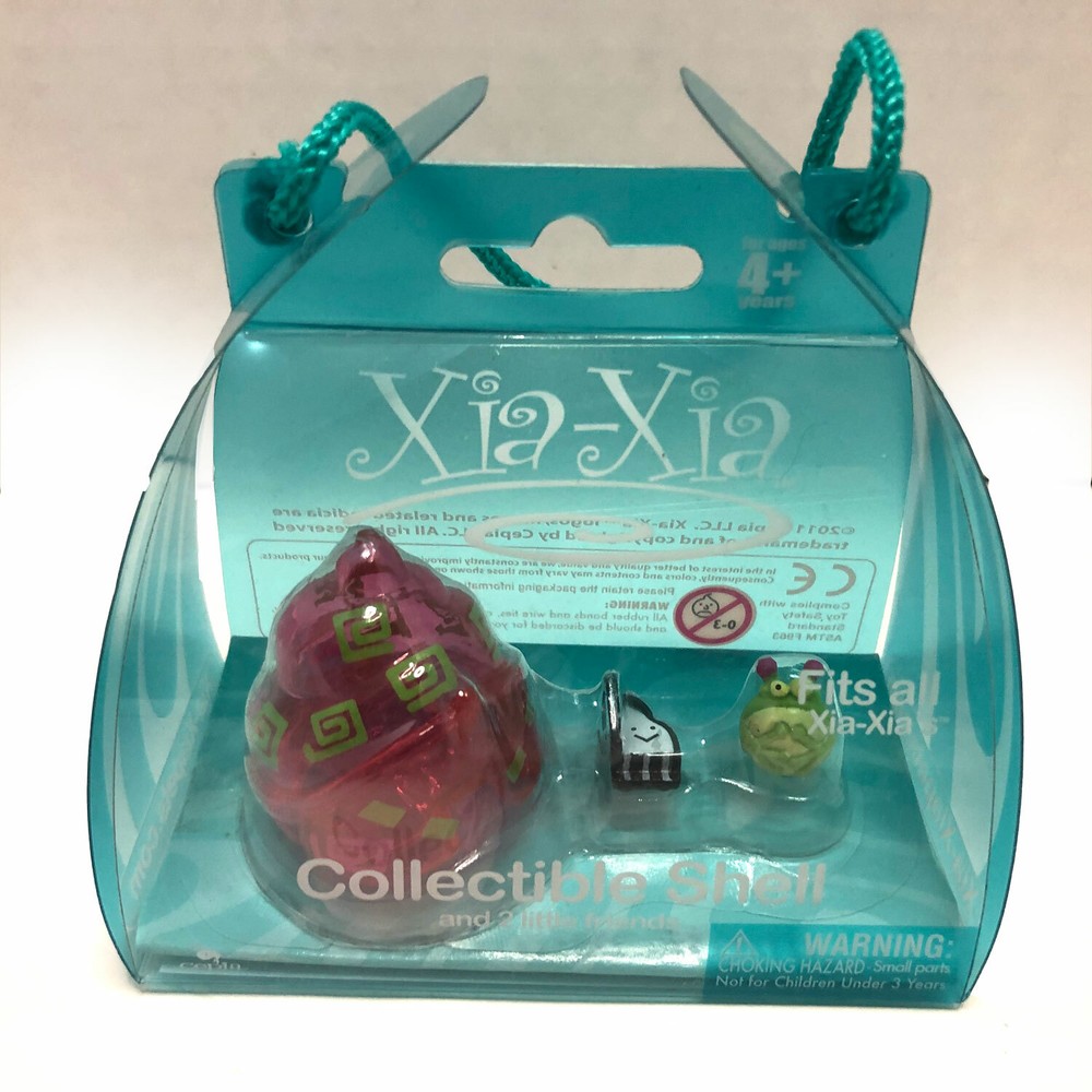 Xia Xia Pets Hermit Crab Collectible Shells and 2 Little Friends Pink Green