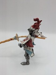PLASTOY RED & SILVER DRAGON MEDIEVAL KNIGHT JOUSTING LANCE FANTASY FIGURE! VGC!