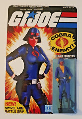 GI JOE CUSTOM FEMALE COBRA RED MASK TROOPER CARDED Action Figure MOC 1980s DECO