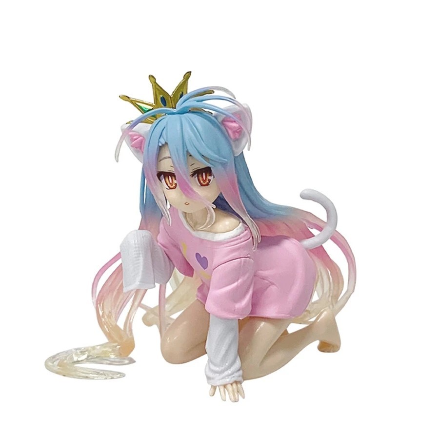 10cm No Game No Life Anime Figure Desktop Cute Cat Ear Shiro Action Figure