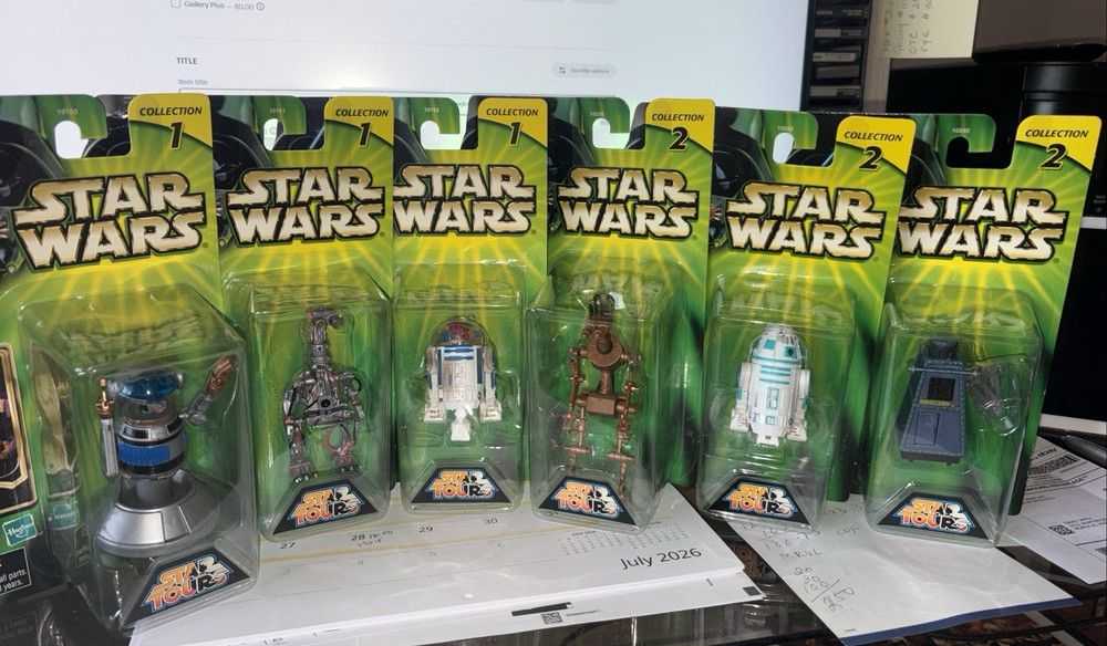 Free Shipping=SET/6 Disney@ Star Tours=G2-9T @RX-24 @WEG-16 @R4-M9 @DL-X2 @R3-D3