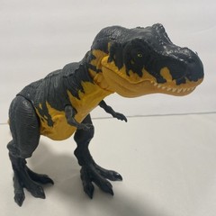 Jurassic World Tyrannosaurus Rex Action Figure Yellow Black Plastic Movable Jaw