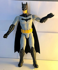 Mattel Batman Action Figure – Gray, Black & Yellow Plastic w/ Cape