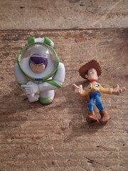 Disney Toy Story Buzz Lightyear And Woody Mini Action Figure 2002 Adjustable VTG