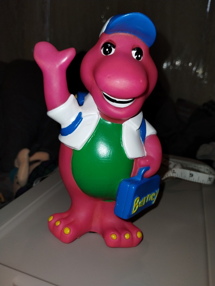 Vintage 1992 Lyons Group Barney Purple Dinosaur Coin Piggy Bank Back to School