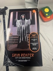 5.5Ft Grim Reaper LED Animatronic Halloween Decor Motion Activated