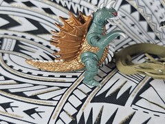 VINTAGE BURNING GODZILLA GIGAN & MANDA SNAKE DRAGON 2002 2.5″ FIGURES FREE F&H