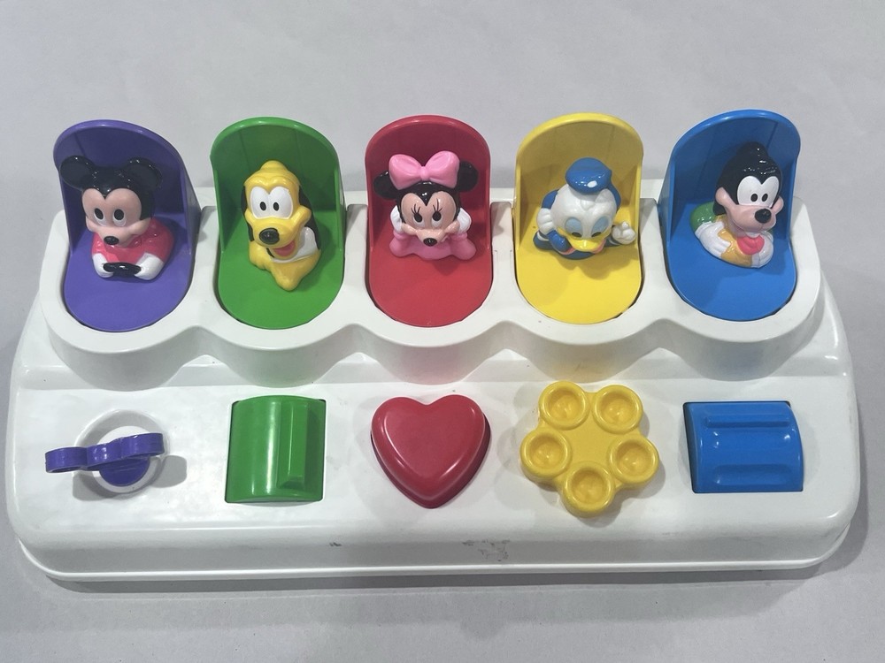 Vintage Disney Mattel Mickey Mouse Friends Pop-Up Baby Toy Poppin Pals