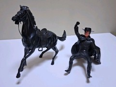 Marx Disney 1950s Zorro & Tornado Horse Toys Vintage large Hartland size Figure