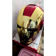 US!!! 2024 Iron Man MK5 1:1 Helmet Wearable Voice-control Mask Cosplay Gold Gift