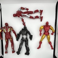 Marvel Iron Man & War Machine Action Figure Collection Red Gold Black