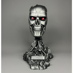 7 Inch Handmade Custom ‌Terminator Silvery T-800 Skull Head No Box