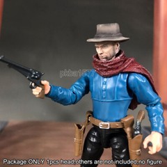 Premium 1/18 Clint Eastwood Man Head Sculpt Soldier Head For 3.75″Action Figure