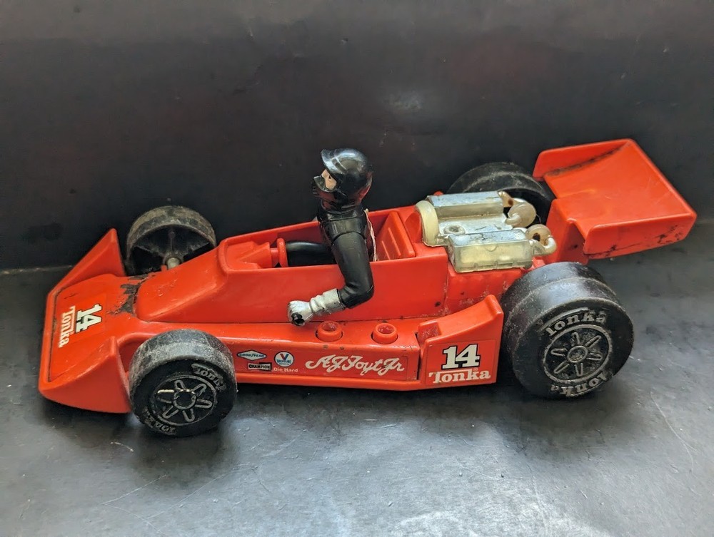 Vintage 1979 Tonka Aj Foyt Jr Race Car with Figure #14 Indy Formula One 1 Driver