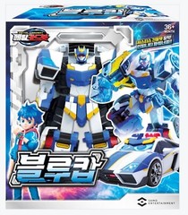 METAL CARDBOT Blue Cop Transformer Robot Police Car Action Figure Toy 2023