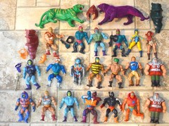 MOTU He-Man figures lot vintage masters of the universe weapons parts set