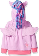 Girls Hoodie Fleece Twilight Sparkle My Little Pony Cartoon Zip Front