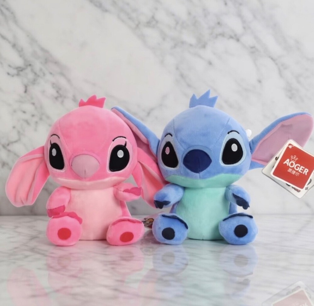 Bundle Lilo & Stitch 18cm Plush Angel & Stitch Doll Soft Toy Disney PP Cotton