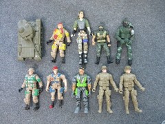Lot of 10 Army Soldier Tank Chap Mei Beige Green Military Action Figues