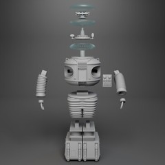 B9 Robot Lost in Space 3D Print 3.5 Feet Tall – Multiple Parts – 24in Available