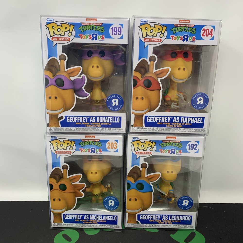 Funko Pop Toys R Us Geoffrey As TMNT Exclusive Complete Set NOT AVAILABLE IN USA