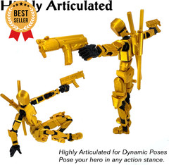 Gatling Gun Robot Action Figure Set 3D Printed Articulated Collectible Toy