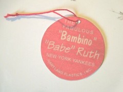 1950’s 60’s Babe Ruth Hartland Baseball figure custom Hang Tag