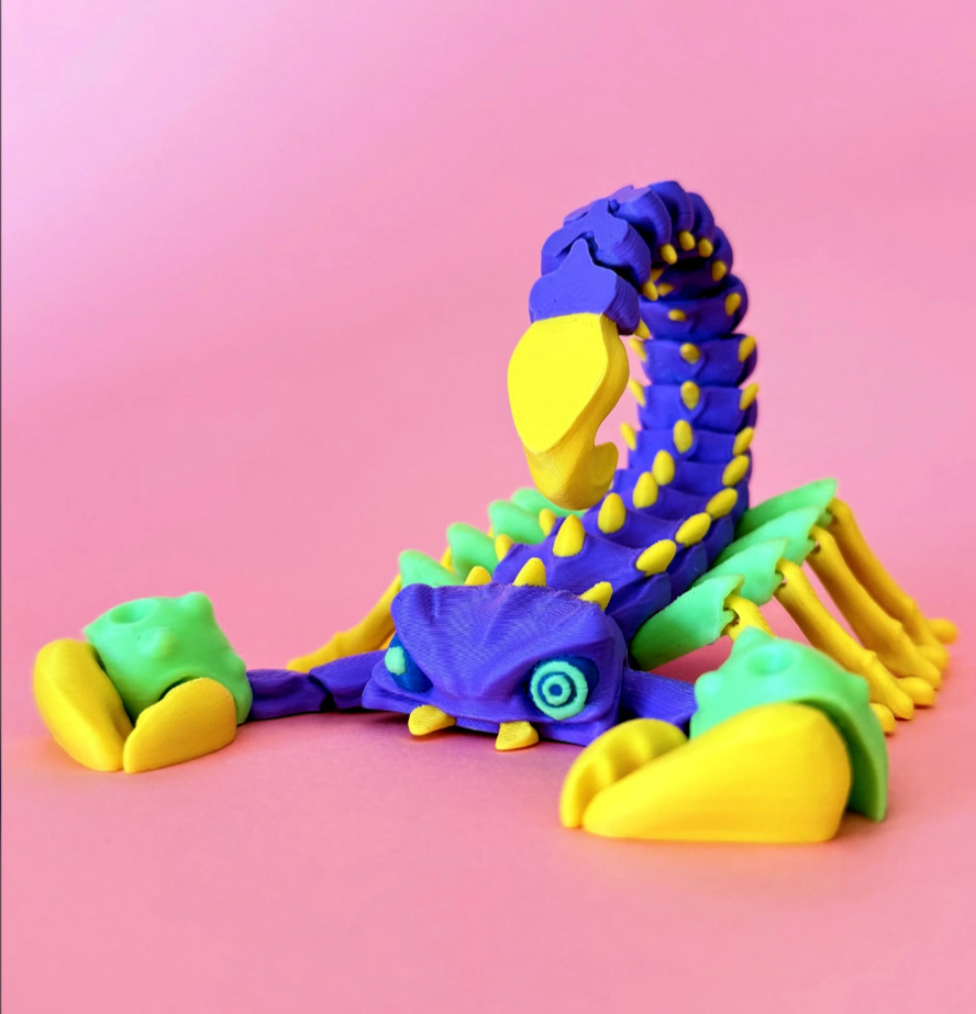 Articulated Scorpion, Flexi Fidget Toy, 3D Printed