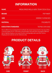 POP MART MEGA SPACE MOLLY 400% TEAM COCA-COLA