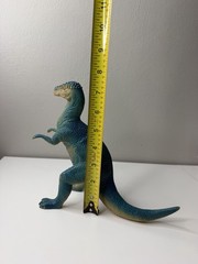 JARU Pachycephalosaurus Dinosaur Figure Blue Green Rubber Vinyl 8” #1083 Toy