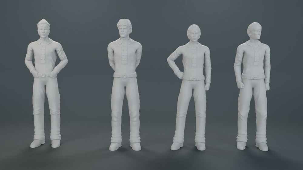 THE MONKEES 1:24 4 Figure Set Peter Davey Micky Mike 3D Printed Seated or Stand