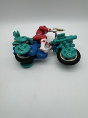 Power Rangers Figure Red On Green Bike Wind up and Roll Works United Kingdom