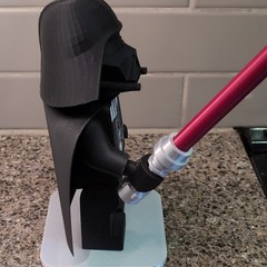Star Wars Darth Vader Action Figure Black w/ Red Lightsaber Helmet Stand