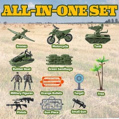 Safe 15-Piece Army Toy Set for Boys – Build Skills Through Military Adventures