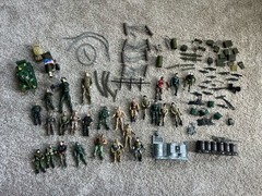 Large Military Action Figure and Accessory Lot Blue Box, Lanard, and Dongguan