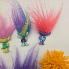 Trolls mini figures hard plastic Dreamworks DWA Lot Of 7 PVC Cake Toppers Toys