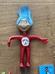 Dr Seuss LOT Thing 2 The Cat In The Hat Eraser Green Eggs & Ham Micro Ornament +