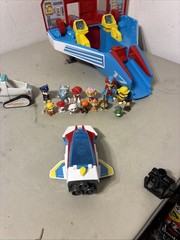 Paw Patrol Mighty Pups Super Paws Jet Command Center Plane & 14 Figures Tested