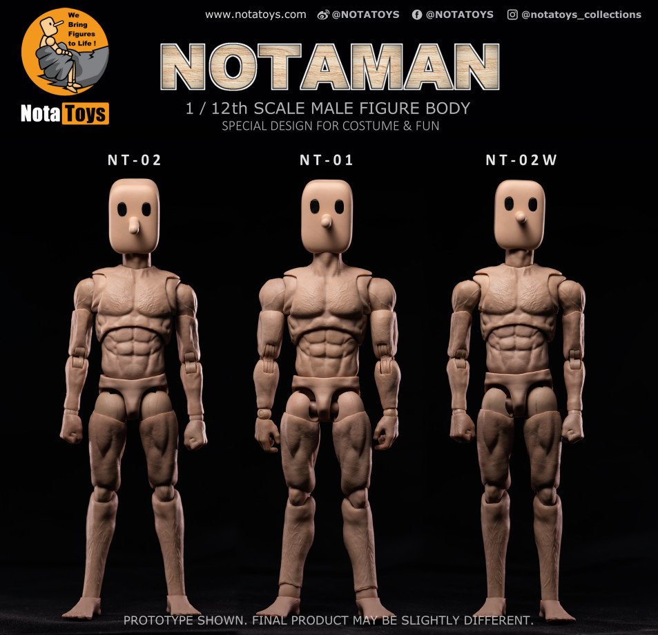 Notaman 1/12 Flexible Strong Muscular Square Head 16.5cm 6”Figure Body Doll