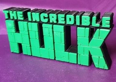HULK – 3D Printed comic book logo – This is a great piece of shelf art. 150mm