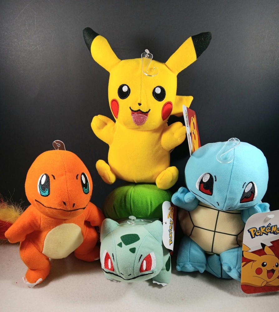 Pokemon Starter Kit 3 Pikachu Bulbasaur Squirtle Plush doll 6″ Stuff Animal New